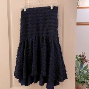 Anthropologie high low navy skirt sz xs